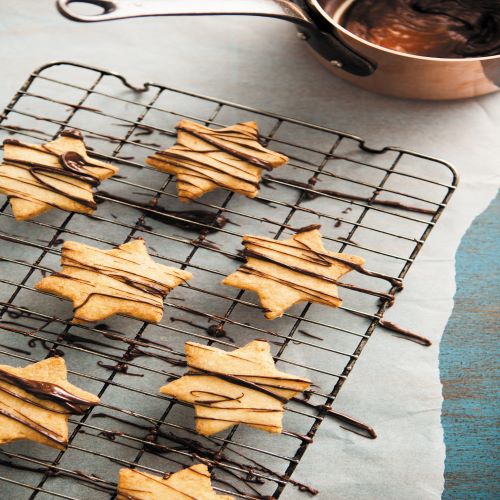 Chocolate-drizzled Coconut Biscuits